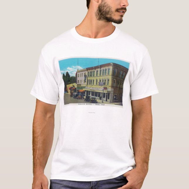 Camiseta Vista exterior del palacio HotelUkiah, CA (Anverso)