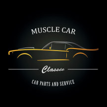 Vista frontal de clásico muscle car con diseño vin
