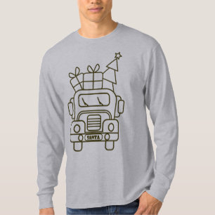 Camiseta Vista frontal del camión de Navidades de esquema