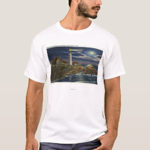 Camiseta Vista iluminada por la luna del faro principal de