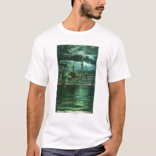 Camiseta Vista iluminada por la luna del hotel de la nave