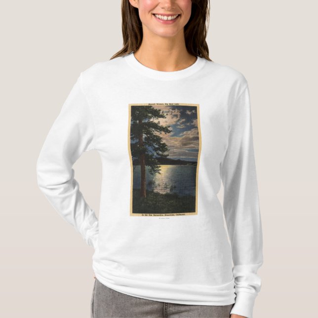 Camiseta Vista iluminada por la luna del lago (Anverso)