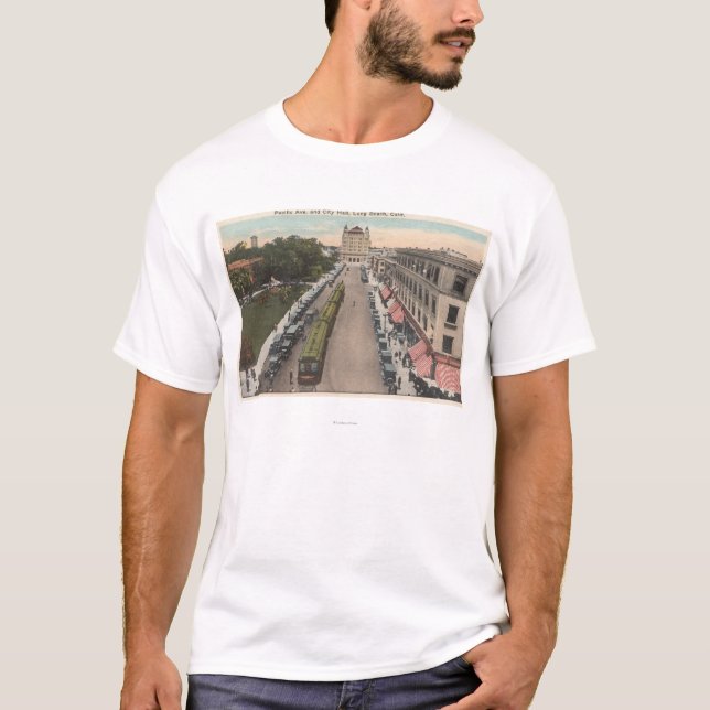 Camiseta Vista la avenida y ayuntamiento pacíficos (Anverso)