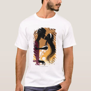 Camiseta Vista lateral de los pares jovenes que se colocan