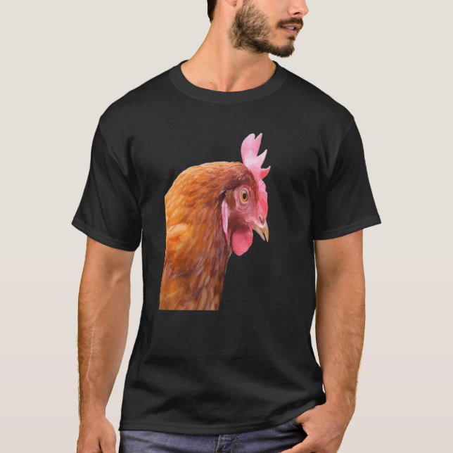 Camiseta Vista lateral de un pollo de granja Vector Style P (Anverso)