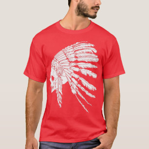 Camiseta Vista lateral del cráneo nativo americano