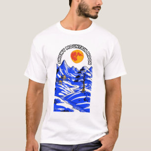 Camiseta Vista lunar invernal de la montaña nevada