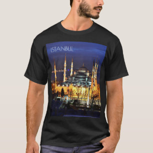 Camiseta Vista nocturna de la Mezquita Azul de Estambul Tur