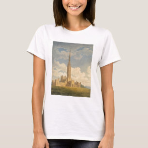 Camiseta Vista noroeste de la abadía de Fonthill (en papel)