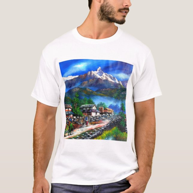 Camiseta Vista Panorámica De La Montaña Everest Nepal (Anverso)