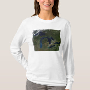 Camiseta Vista por satélite de los Grandes Lagos