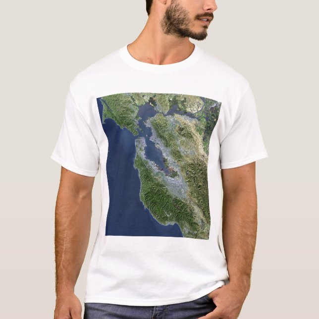 Camiseta Vista por satélite de San Francisco, California (Anverso)