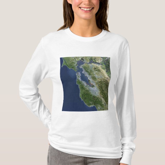 Camiseta Vista por satélite de San Francisco, California (Anverso)