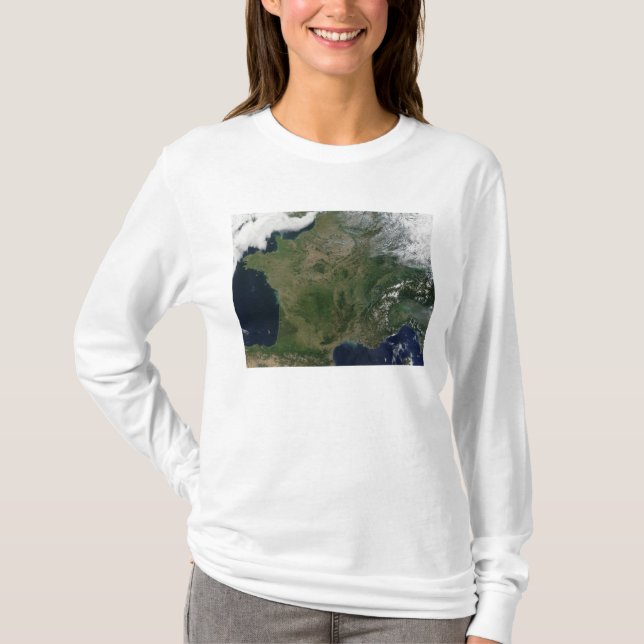 Camiseta Vista satelital de Francia (Anverso)