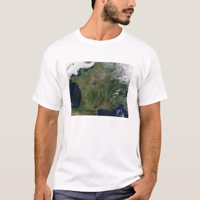Camiseta Vista satelital de Francia (Anverso)