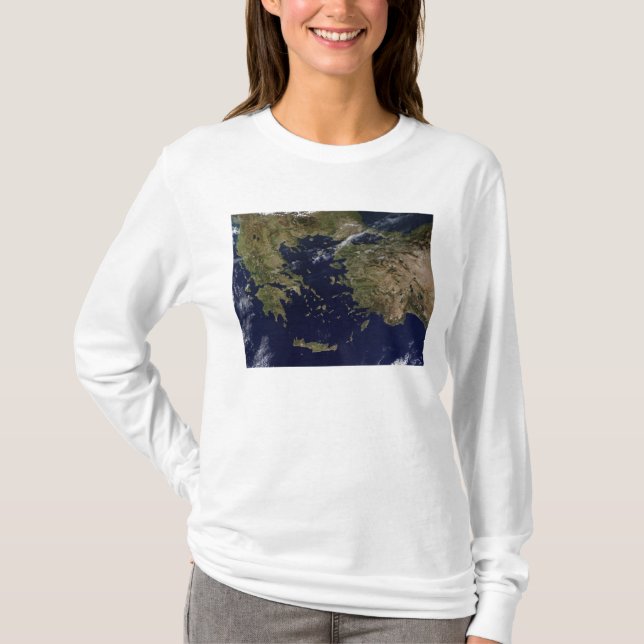 Camiseta Vista satelital de Grecia y Turquía (Anverso)