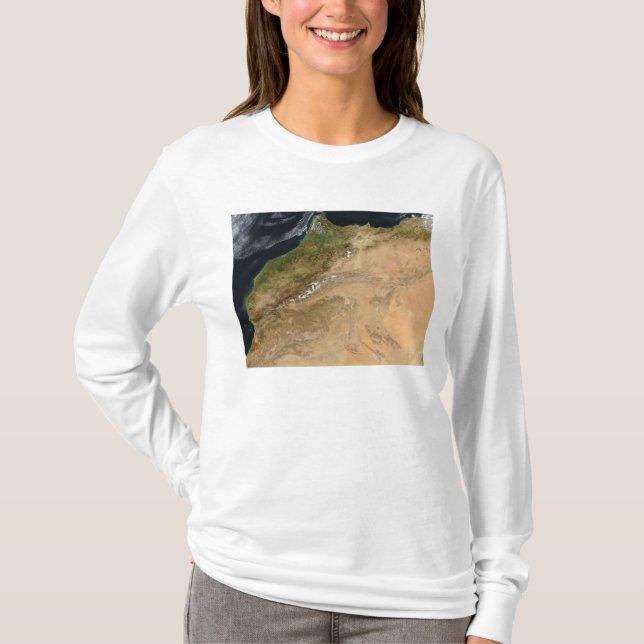 Camiseta Vista satelital de Marruecos (Anverso)