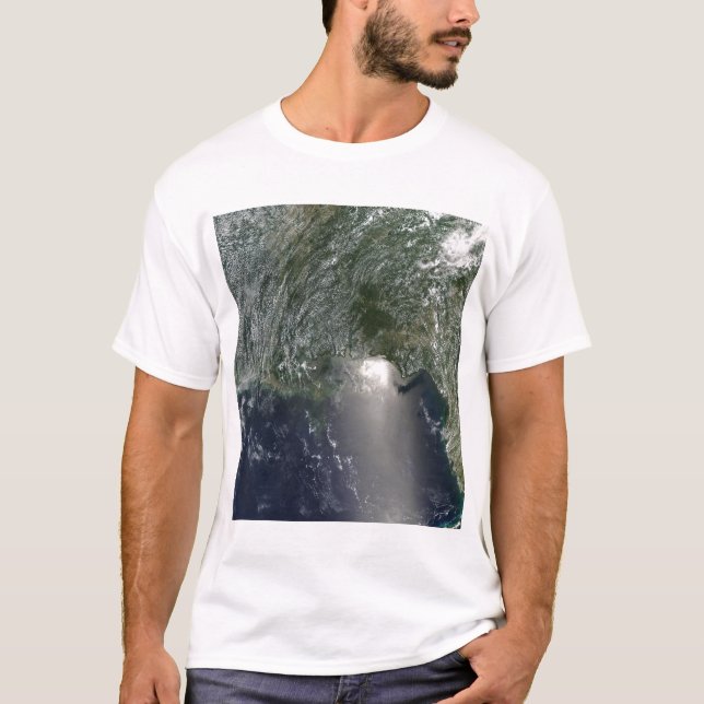 Camiseta Vista satelital de un derrame de petróleo (Anverso)