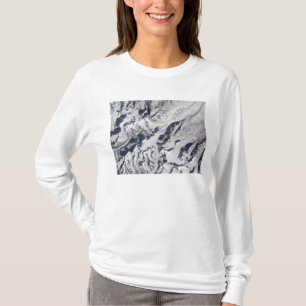 Camiseta Vista satelital de un glaciar del Himalaya