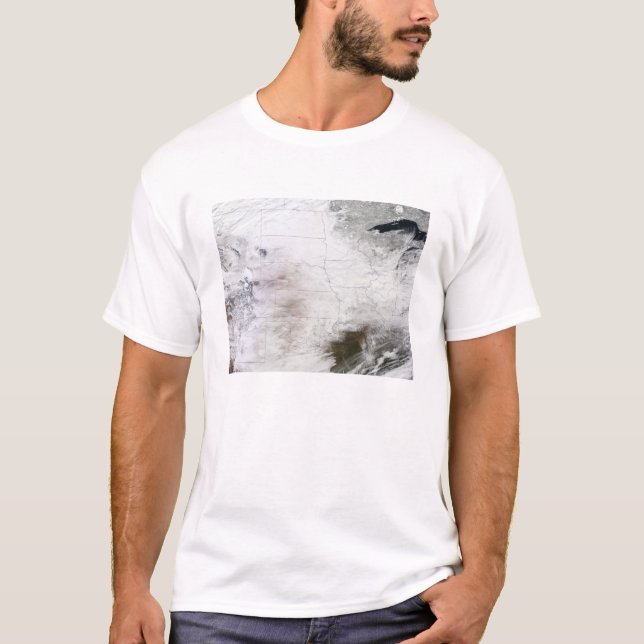 Camiseta Vista satelital de una enorme tormenta de invierno (Anverso)
