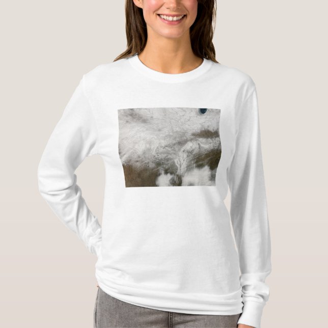 Camiseta Vista satelital de una severa tormenta de invierno (Anverso)