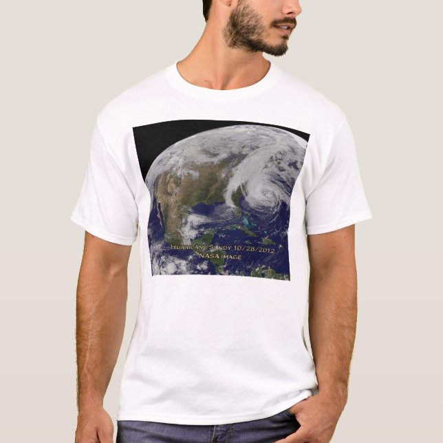 Camiseta Vista satelital del huracán Sandy (Anverso)