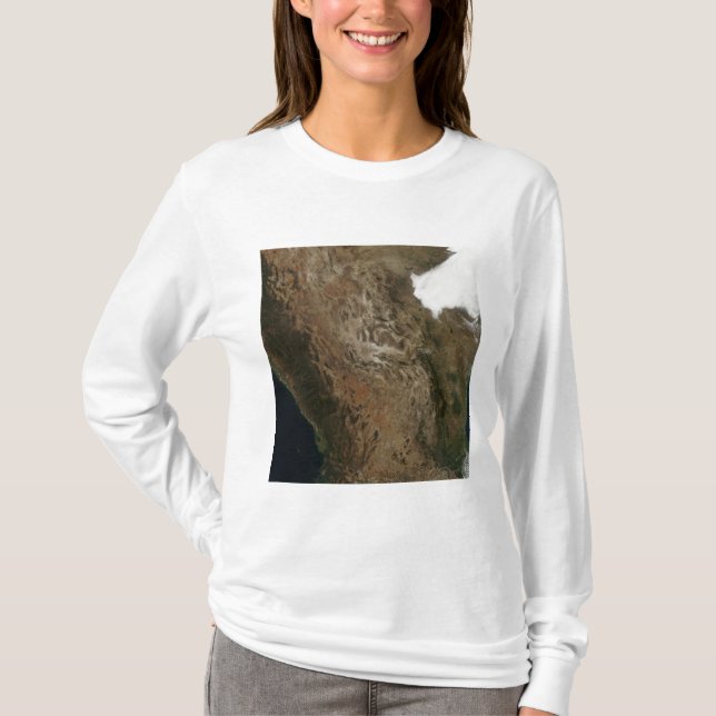 Camiseta Vista satelital del paisaje del centro de México (Anverso)