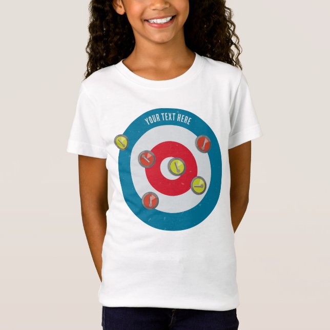 Camiseta vista superior de la casa curling y piedras curvad (Anverso)