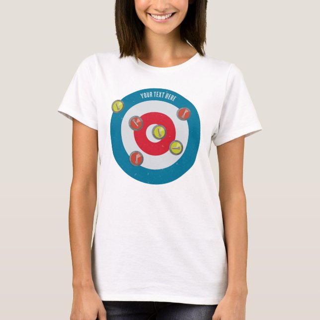 Camiseta vista superior de la casa curling y piedras curvad (Anverso)