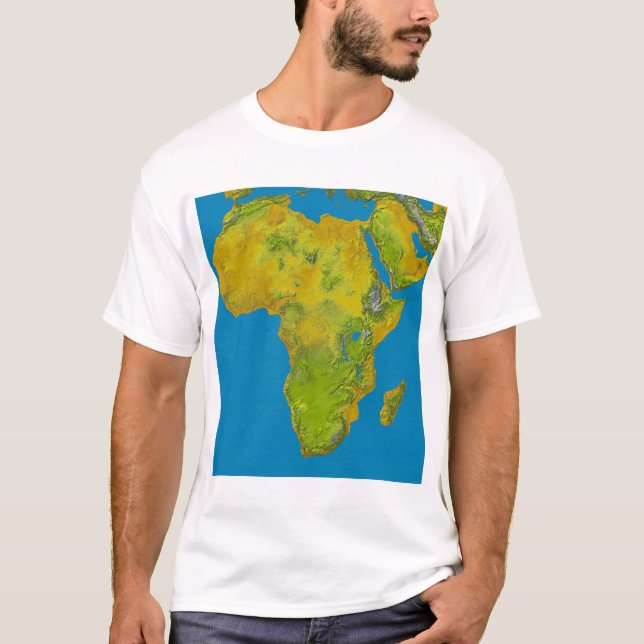 Camiseta Vista topográfica de África (Anverso)