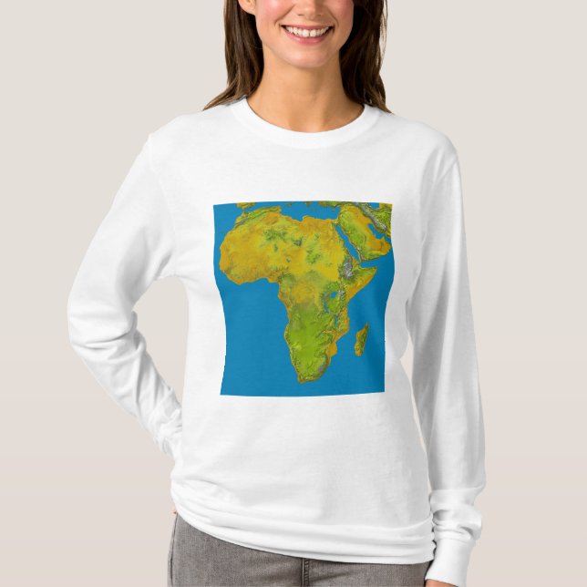 Camiseta Vista topográfica de África (Anverso)