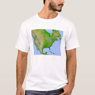 Camiseta Vista topográfica de América del Norte