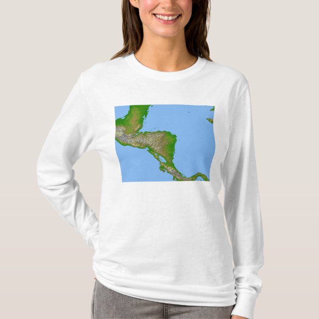 Camiseta Vista topográfica de Centroamérica (Anverso)