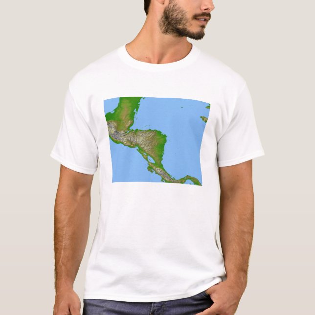 Camiseta Vista topográfica de Centroamérica (Anverso)