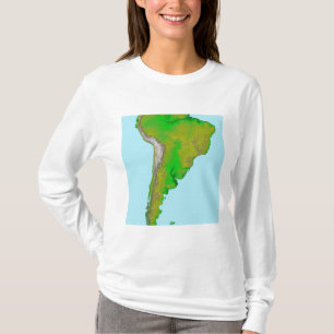 Camiseta Vista topográfica de Suramérica