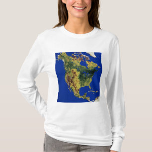 Camiseta Vista topográfica del norte y de America Central