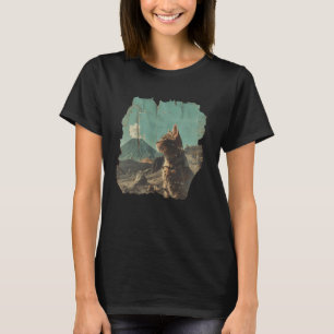 Camiseta Vista Volcánica Vintage Amante de Gatito Volcán Se