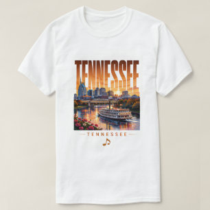Camiseta Vistas de la ciudad de la música en el frente del