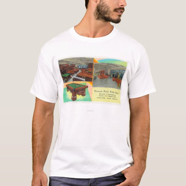 Camiseta Vistas interiores de la mesa de billar de Newark (Anverso)