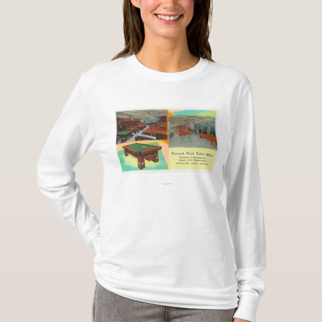 Camiseta Vistas interiores de la mesa de billar de Newark (Anverso)