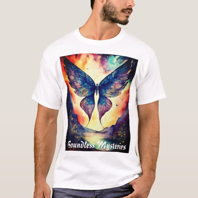 Camiseta Vistazo cósmico alado - Dibujo de tinta Imprimir (Anverso)