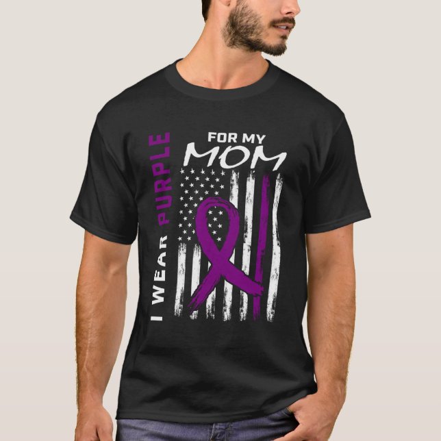 Camiseta Viste a la mamá morada Detia Alzheimers Conciencia (Anverso)