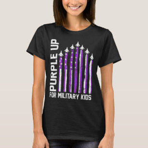 Camiseta Viste de Morado por los Niños Militares Niño Mujer