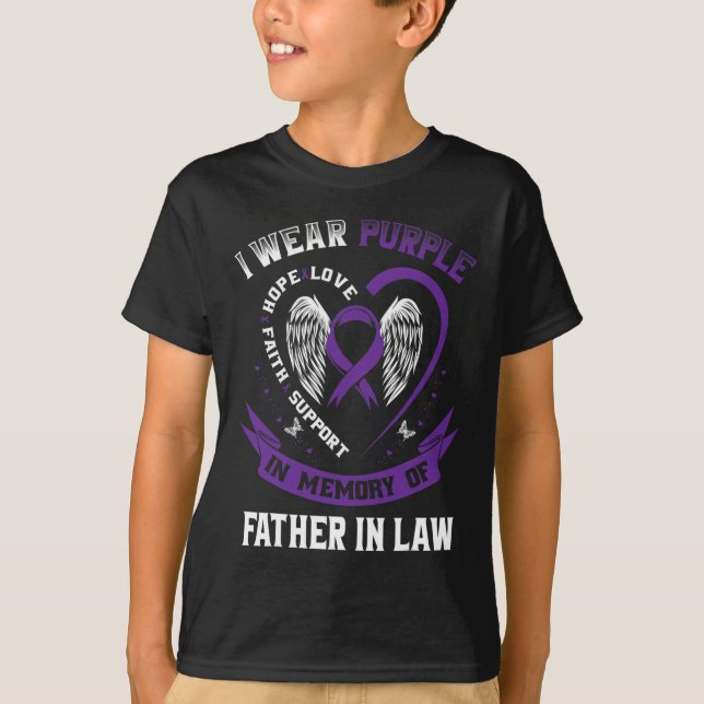 Camiseta Viste Morado En Memoria De Mi Padre En El Pancreat (Anverso)