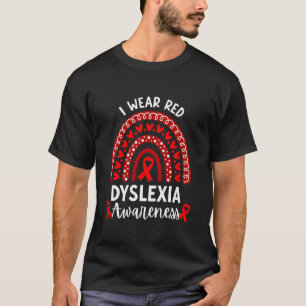 Camiseta Vistiendo Rojo para la Conciencia de Dislexia Prof