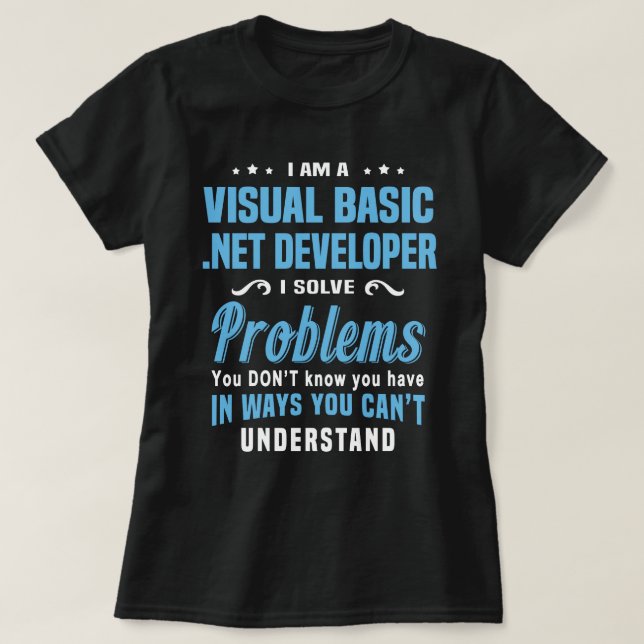 Camiseta Visual Basic .NET Developer (Diseño del anverso)