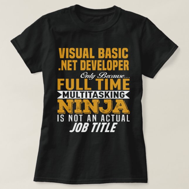 Camiseta Visual Basic .NET Developer (Diseño del anverso)
