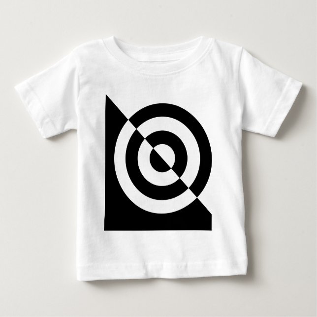 Camiseta visual del estímulo del bebé blanco y (Anverso)