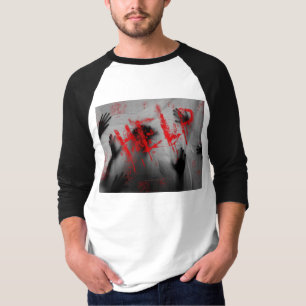 Camiseta Visual grueso con tema de terror escalofriante de 