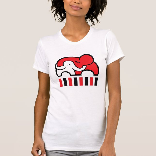Camiseta visual infantil del abrazo del elefante (Anverso)
